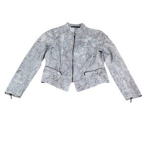 White House Black‎ Market Gray Zip Up Jacket Women's Size 12